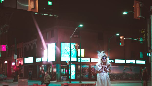 Free stock photo of city, people, woman, lights