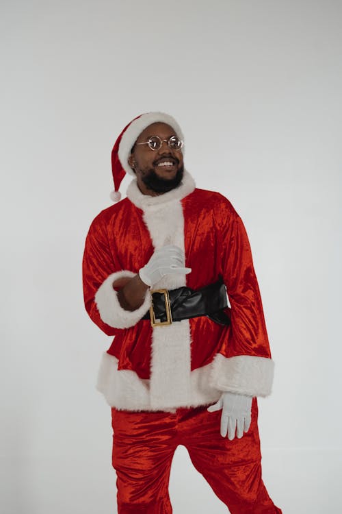 Free Man in Santa Claus Costume Posing Stock Photo