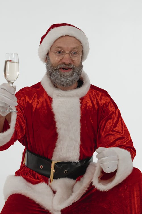 一杯酒, 喜悅, 圣诞老人服装 的 免费素材图片