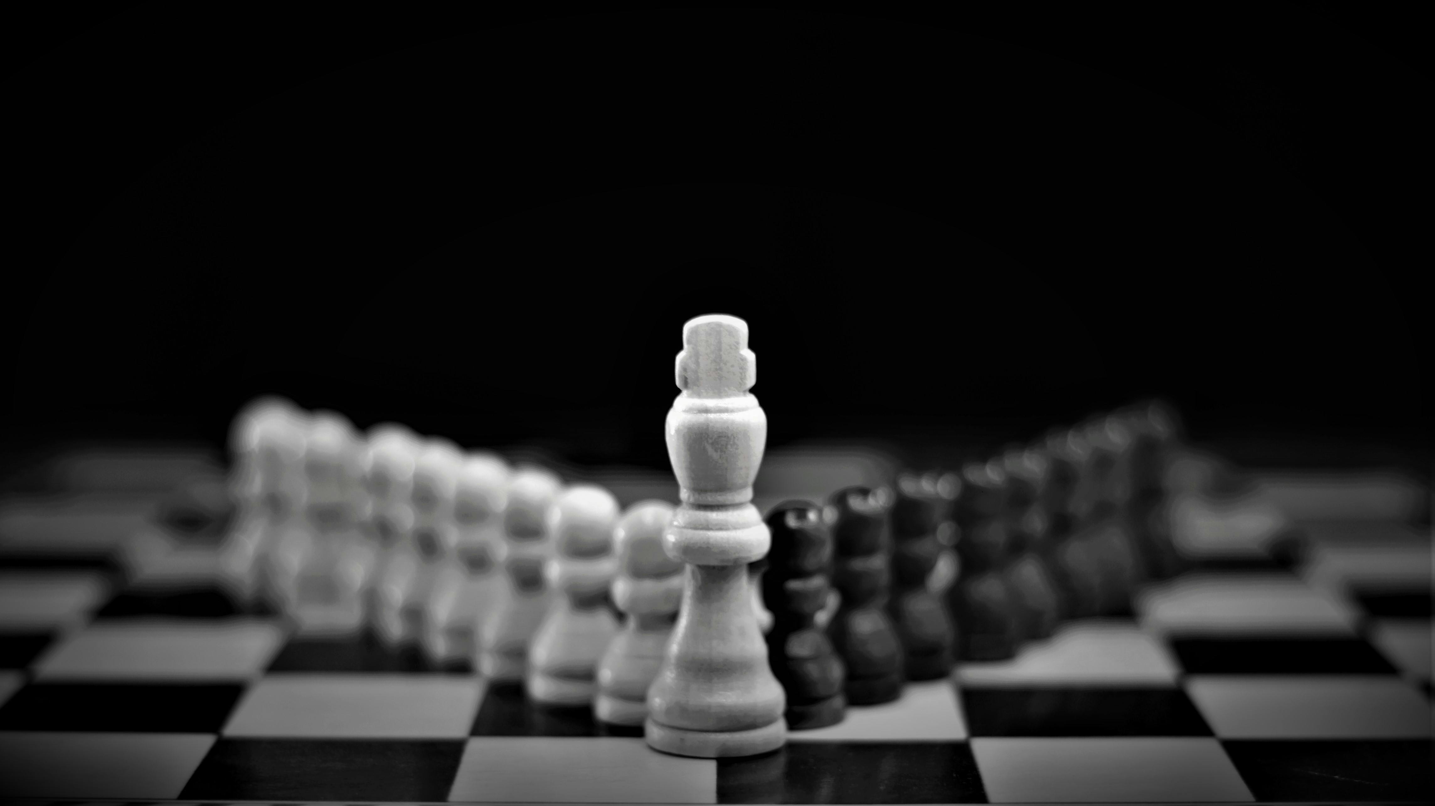 chess black and white photography