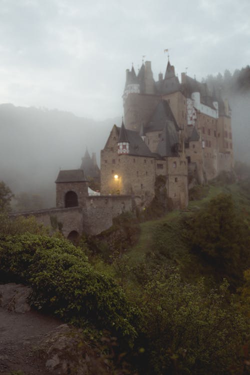 Free Eltz Castle Covered with Fog Stock Photo