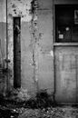 Abandoned building with broken walls
