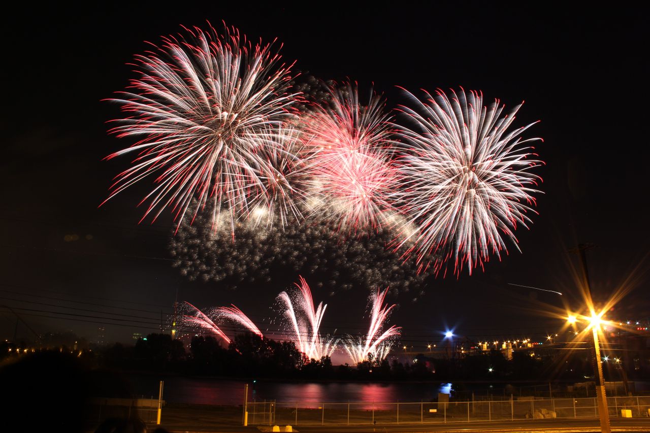 stunning fireworks exploding over montreal at night illuminating the s