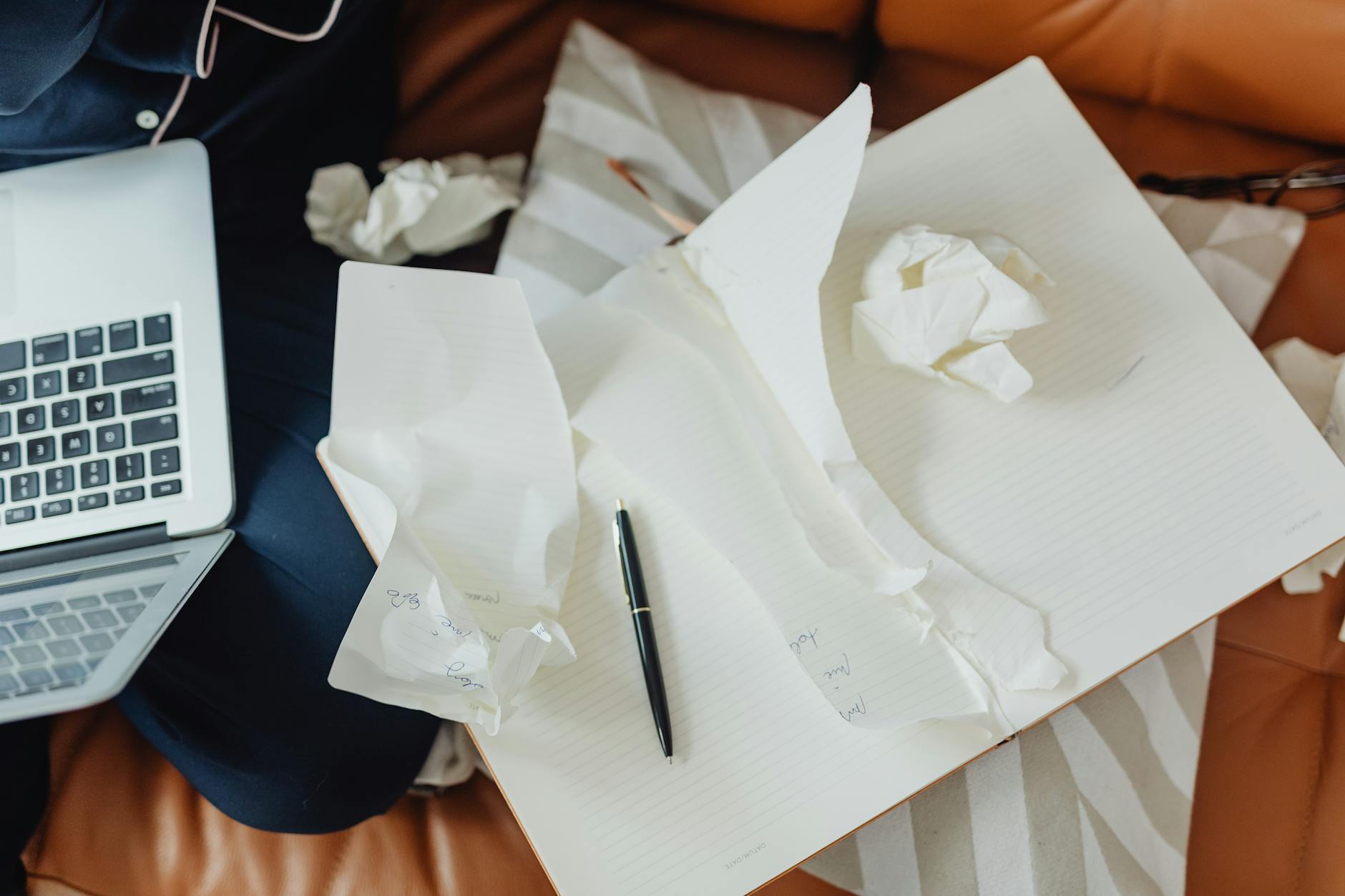 Black Pen on a Ripped Notebook