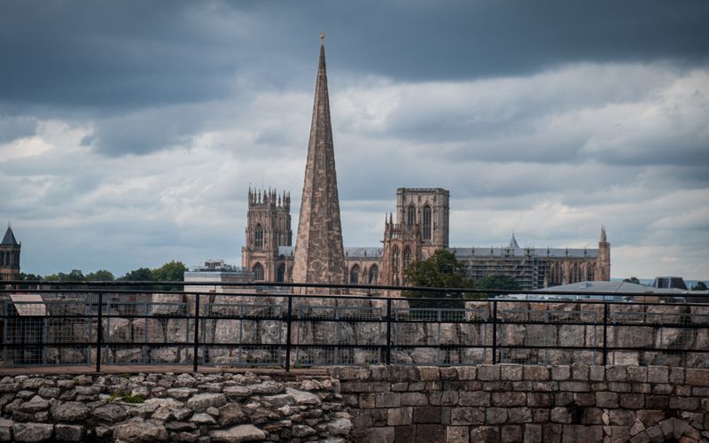 York medieval city walls England ramparts walk
