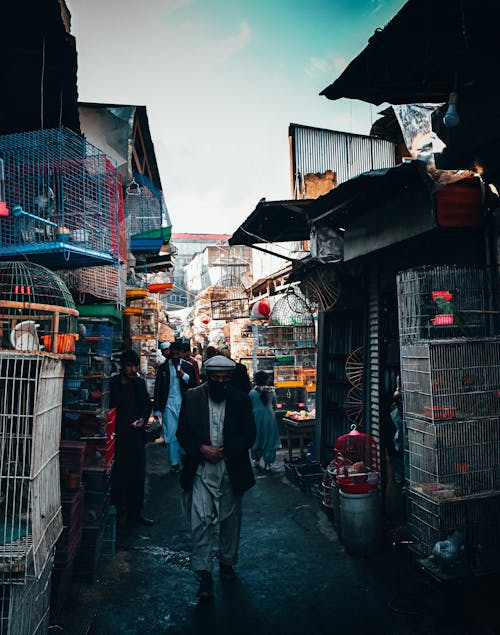 Market Stalls with Animal Cages