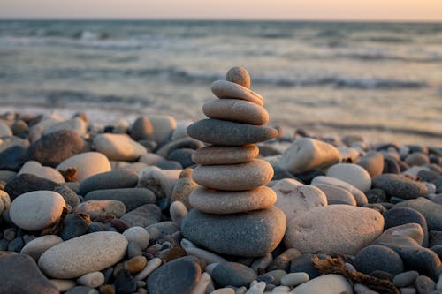 Free A Stone Tower on the Shore Stock Photo
