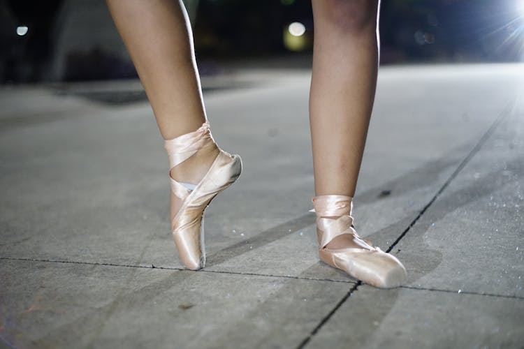 A Person Wearing A Ballet Toe Shoes