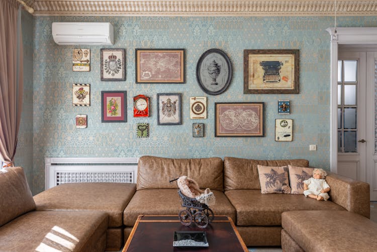 Cozy Living Room With Vintage Pictures