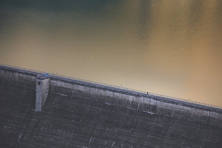 An Aerial View Of A Dam Wall