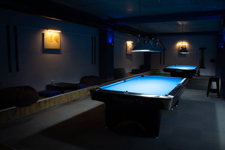 A Warm Look Interior Design Of A Billiard Hall