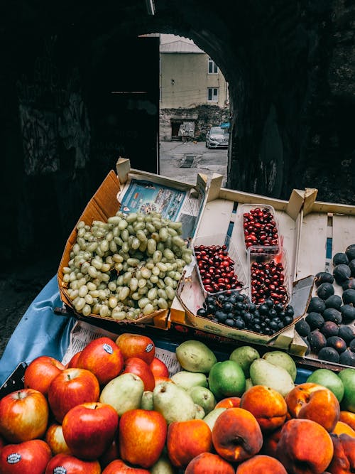 Free Fruits on the Crates Stock Photo