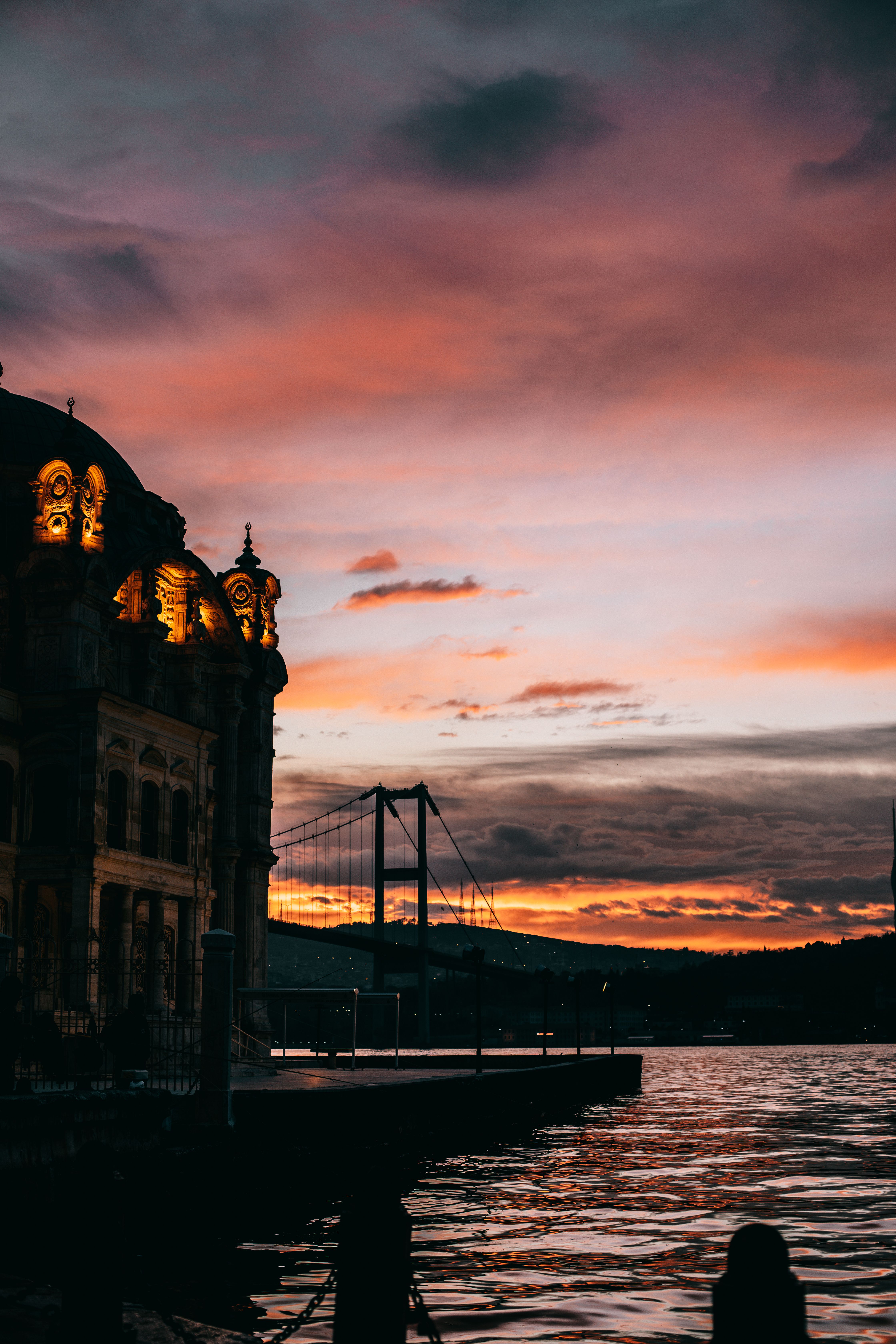 A View of the Bosphorus Bridge in Istanbul during a Sunset · Free Stock ...