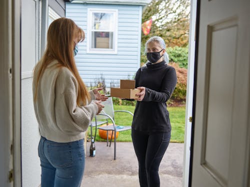 A Woman Receiving Delivery