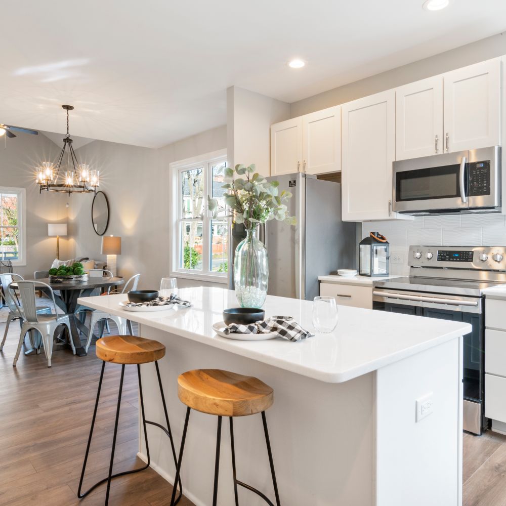 Kitchen Spraying in Horn Park — surfaces prepped and cut in by hand