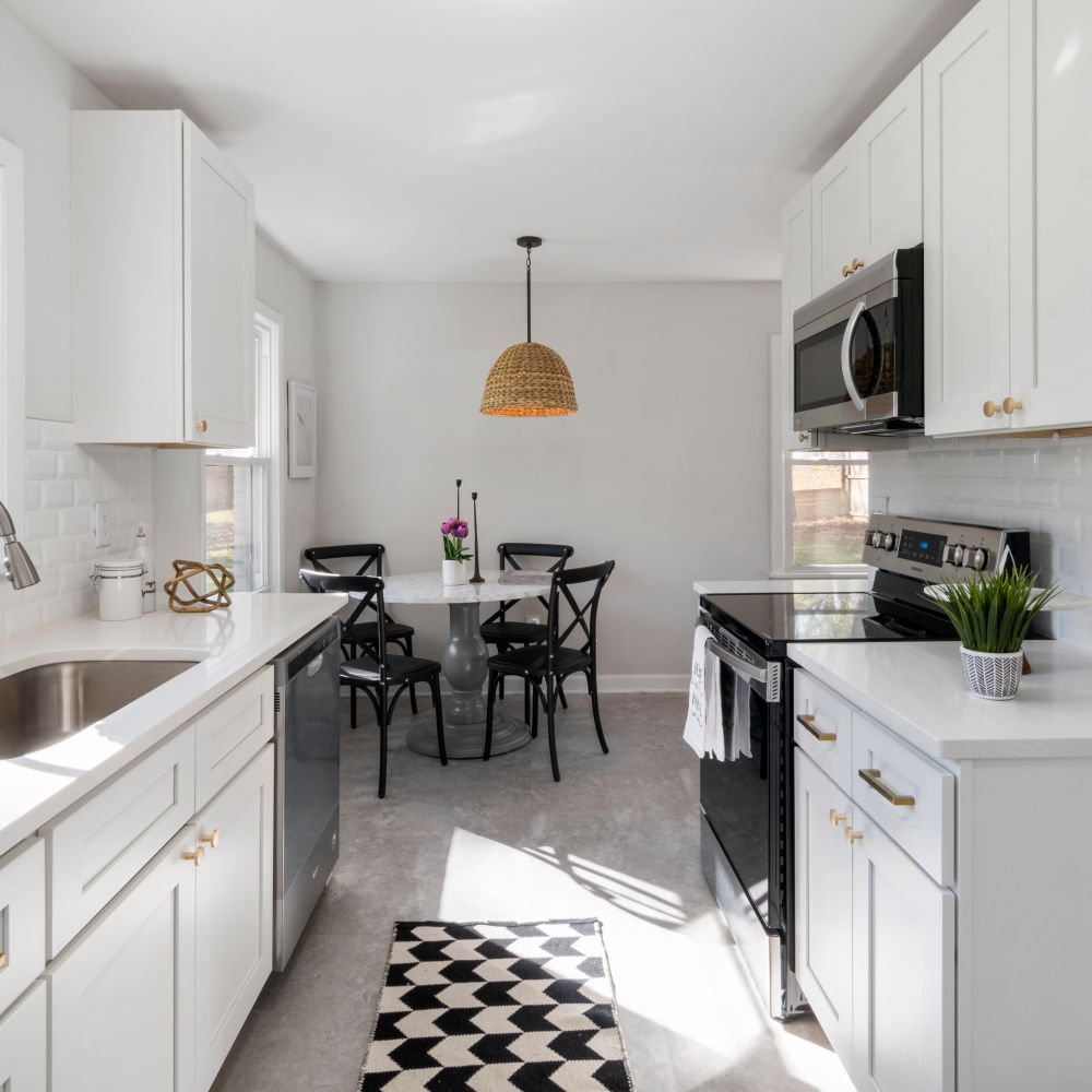 Kitchen Spraying in Carshalton — surfaces prepped and cut in by hand