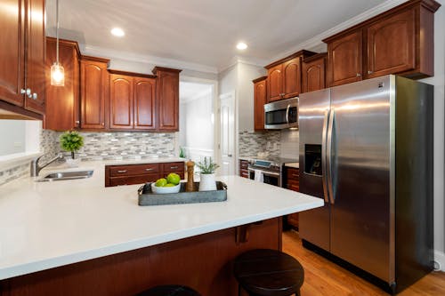 Home Kitchen with Wooden Cabinet