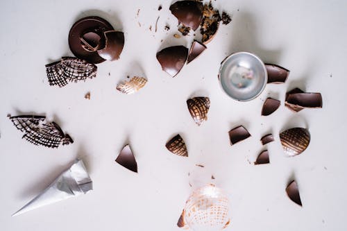 Broken Chocolate Pieces and a Bowl 