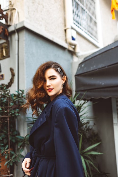 Portrait of Beautiful Brunette on City Street