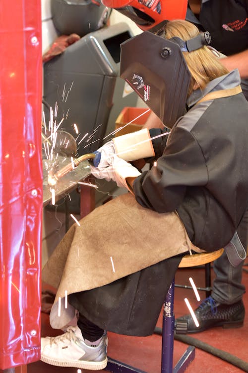 Woman in Mask Welding 