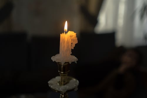 Základová fotografie zdarma na téma detail, držák svíčky, hoření