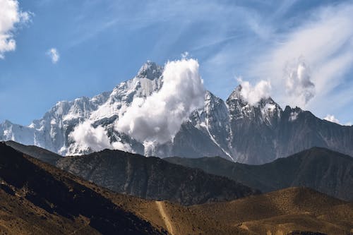 Snow Covered Mountains Under Blue Sky