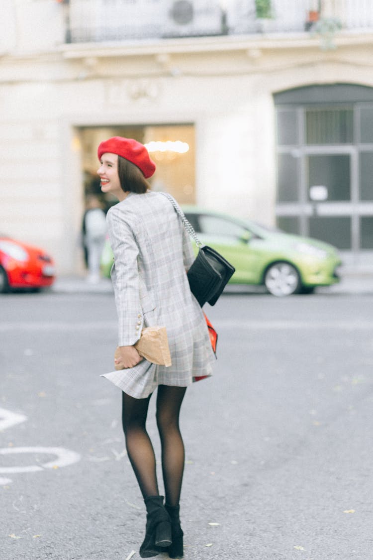 Pretty Woman Walking On The Street