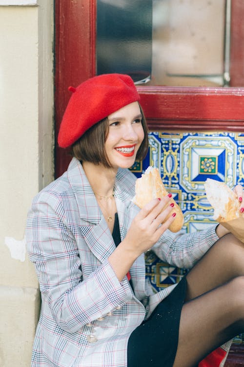 Woman Holding a Bread