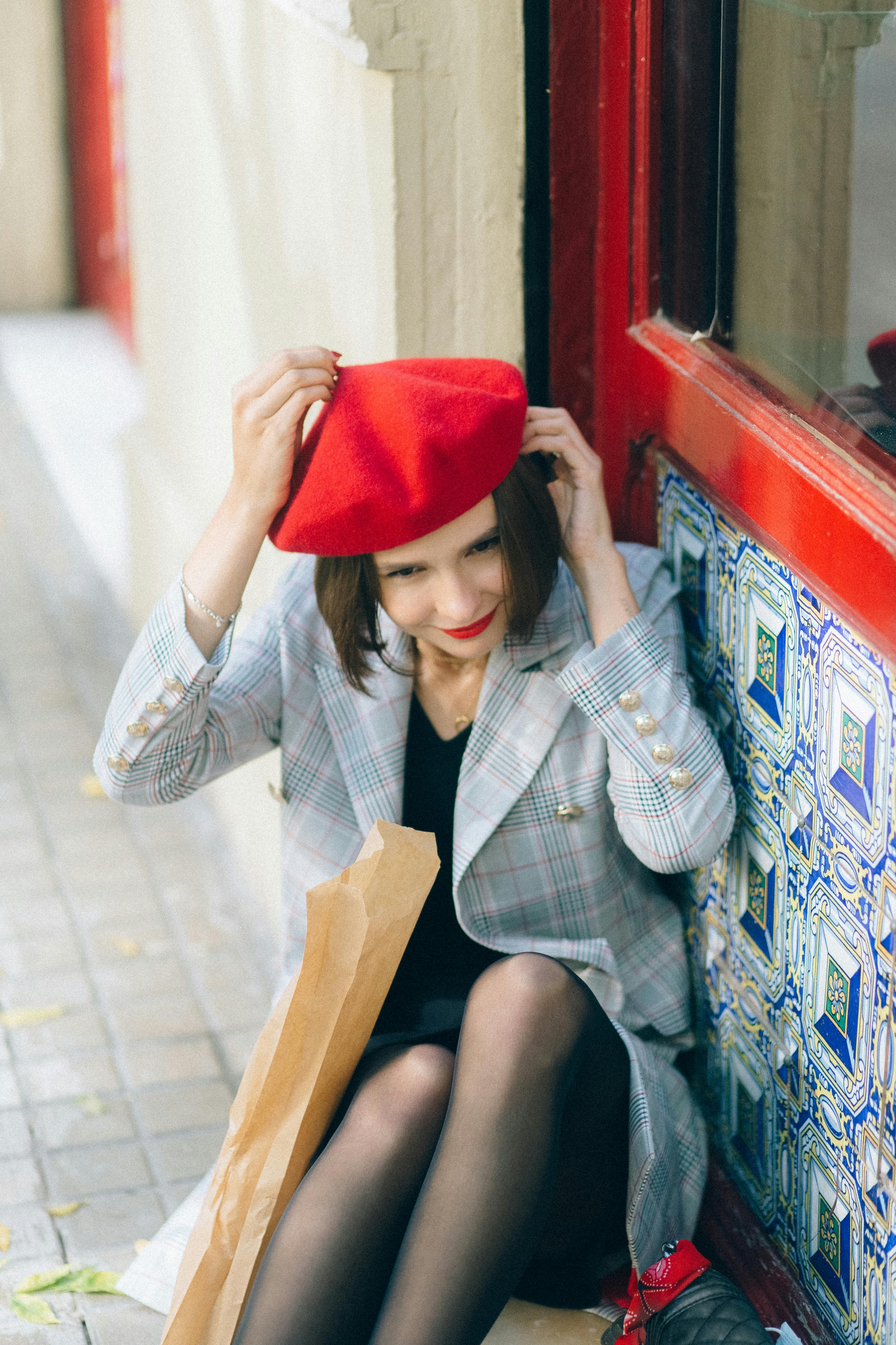 Woman Wearing Red Beret · Free Stock Photo