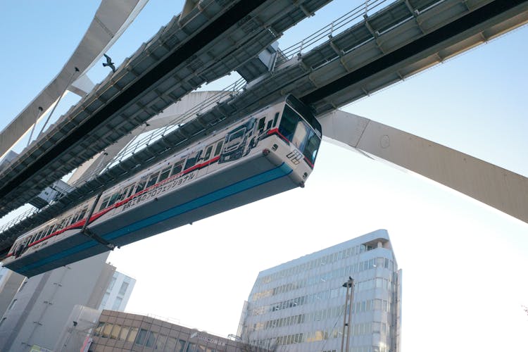 Low Angle Shot Of Monorail During Daytime