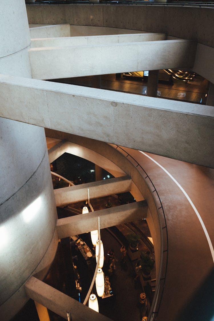 Modern Building Atrium With Indoor Running Track