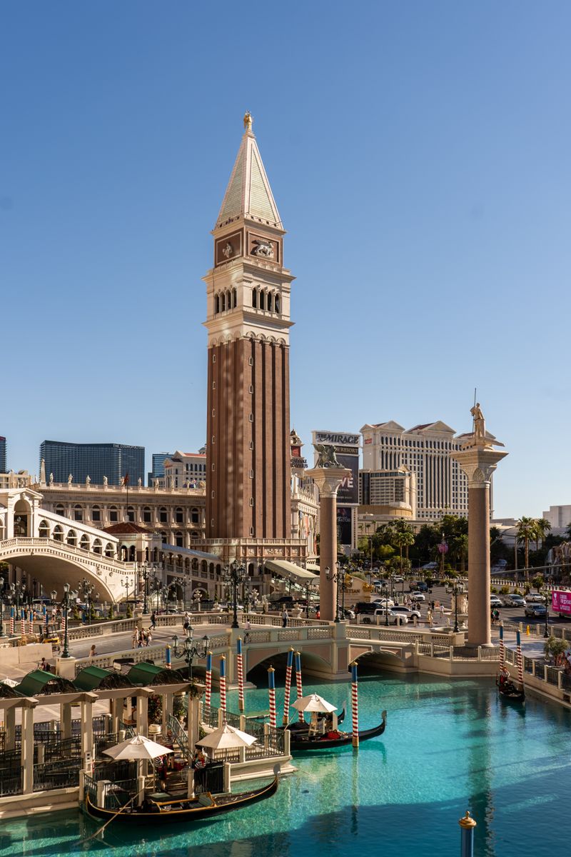 Venetian inspired architecture and canals at The Venetian in Las Vegas