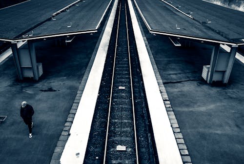 Bird's Eye View of Train Station 