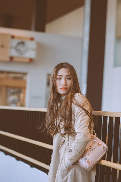 Beautiful Woman in Beige Coat 