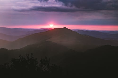 Silhouette of Trees and Lookout Mountain