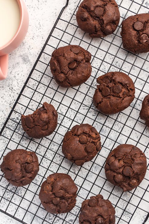 Chocolate Chip Cookies on a Cooling Rack