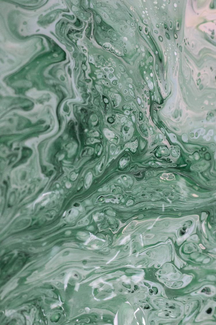 Green And White Abstract Painting