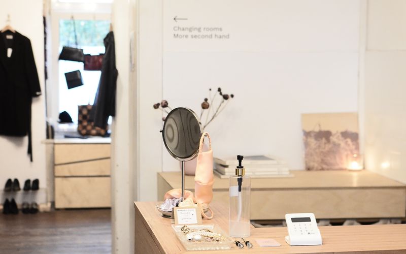 Retail store counter and displays