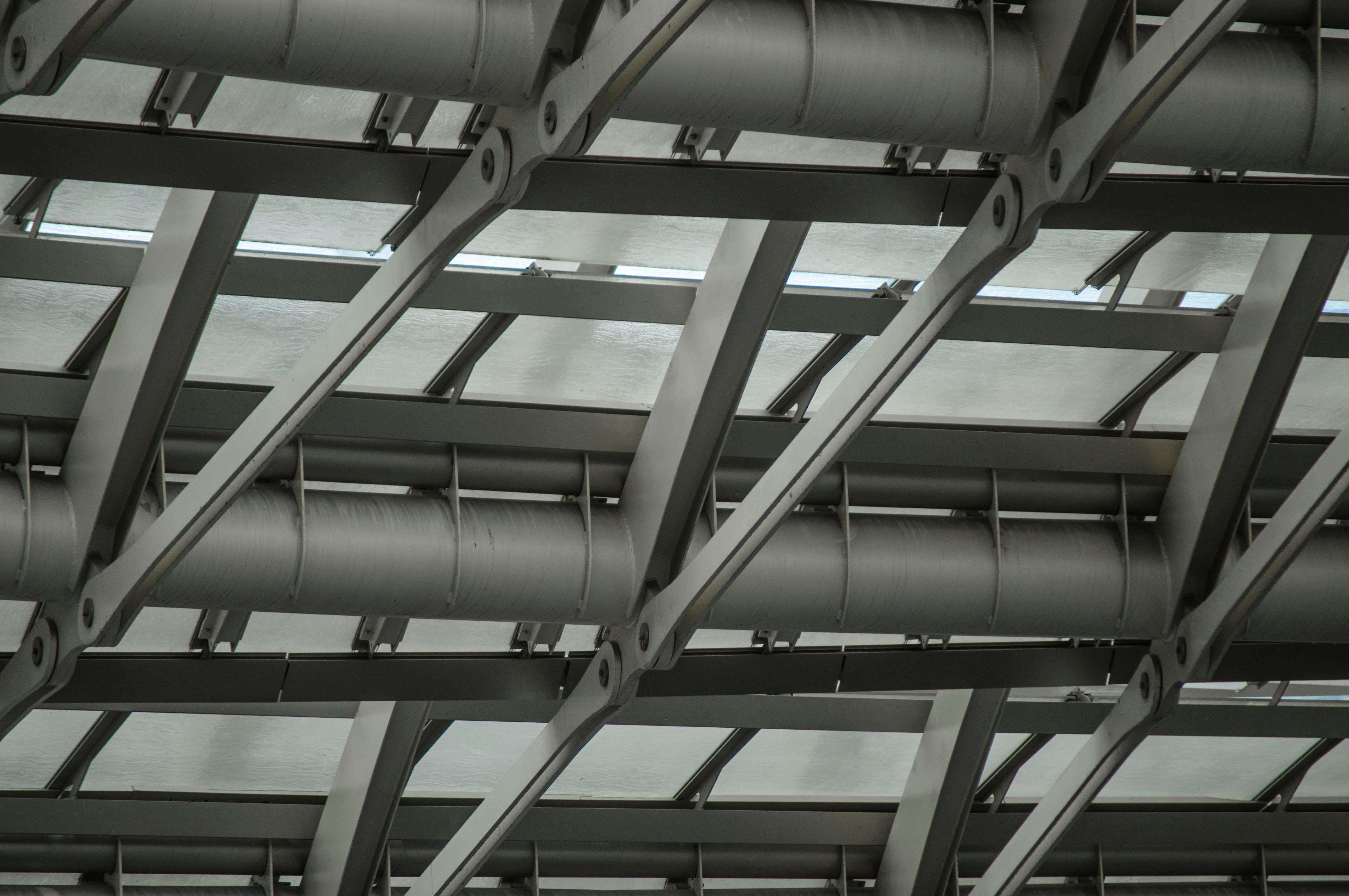 Gray Pipes on Steel Structure