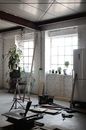 Interior of spacious room with supplies for renovation works