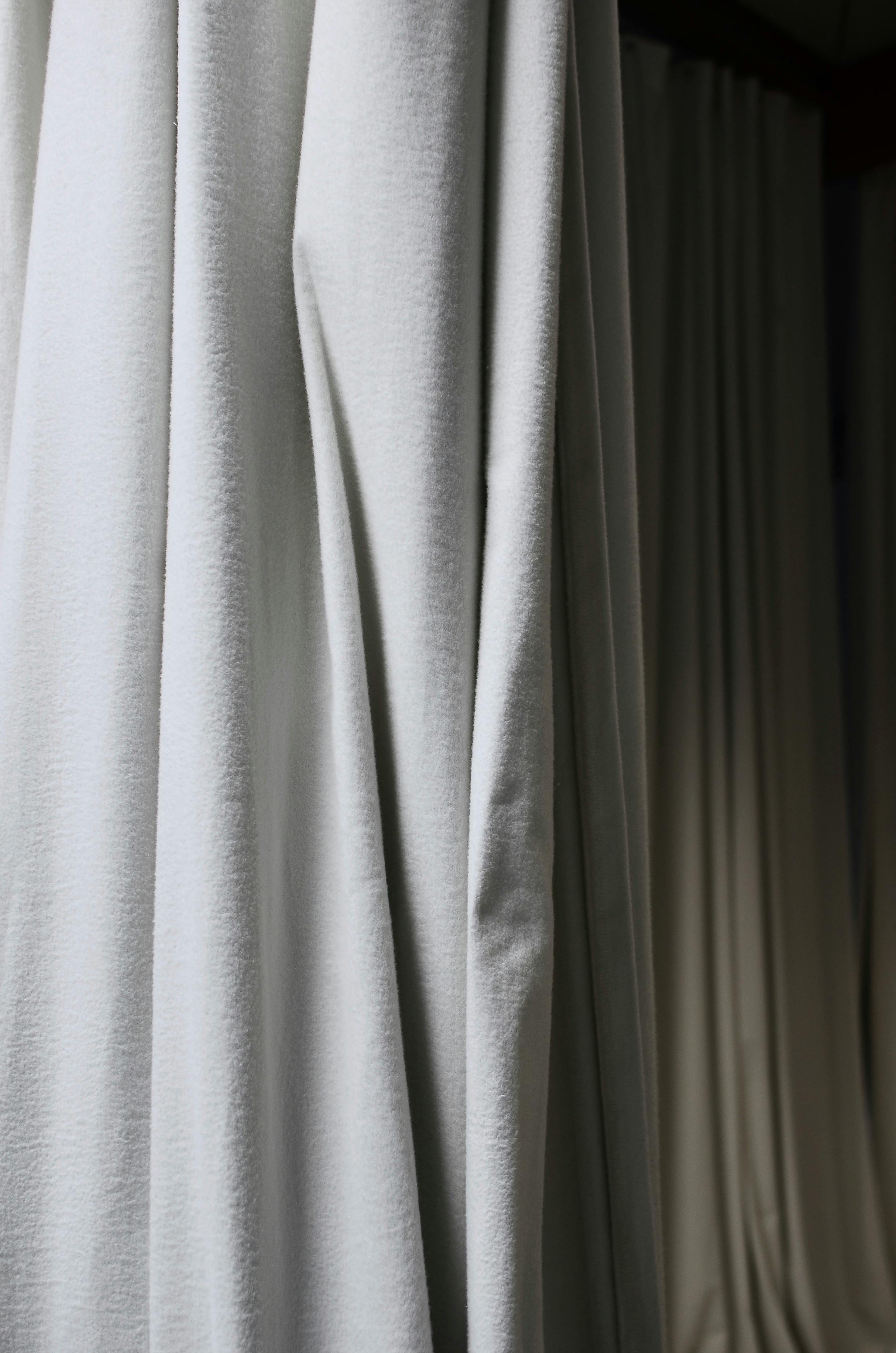 curtains with soft crumpled textile with creases