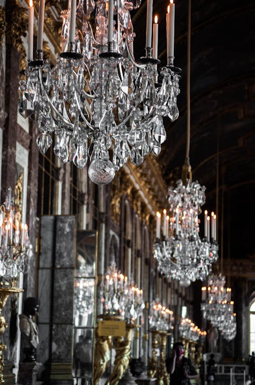 Free Ornamental Chandeliers Inside a Palace Stock Photo