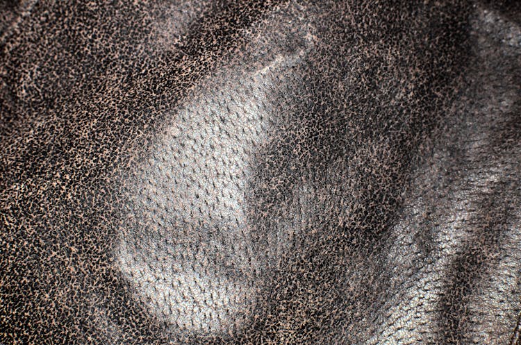 Texture Of Leather Fabric With Fur