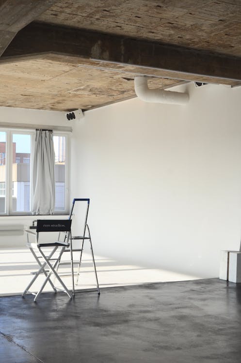 Interior of empty studio with chair