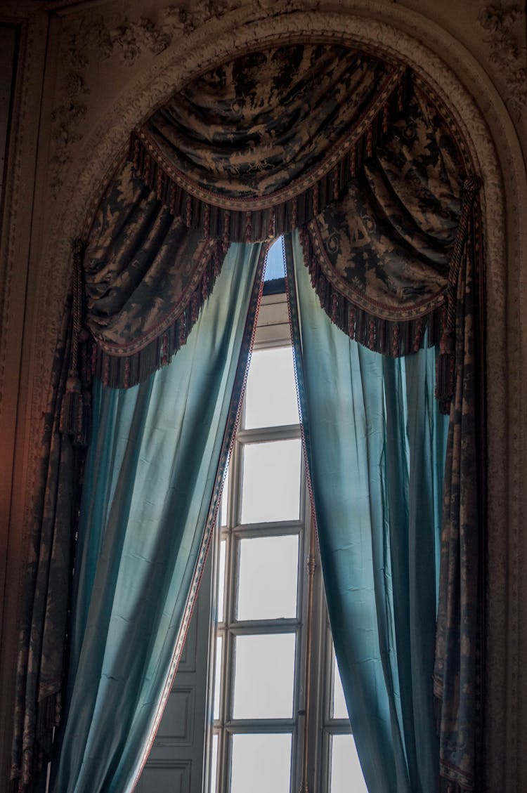 A Vintage Pleated Window Curtain