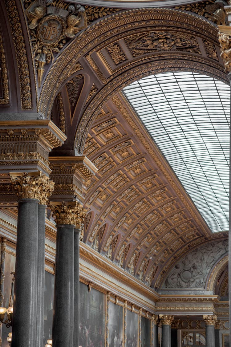 Ornate Ceiling In Versailles