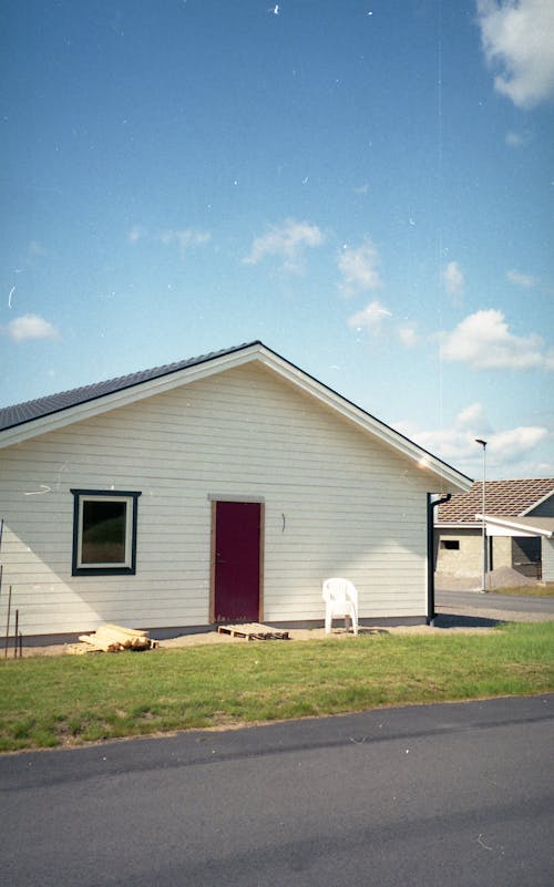 Facade of residential house in suburb area