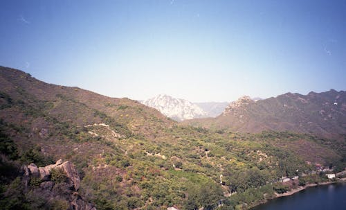 Rough mountainous terrain with calm lake