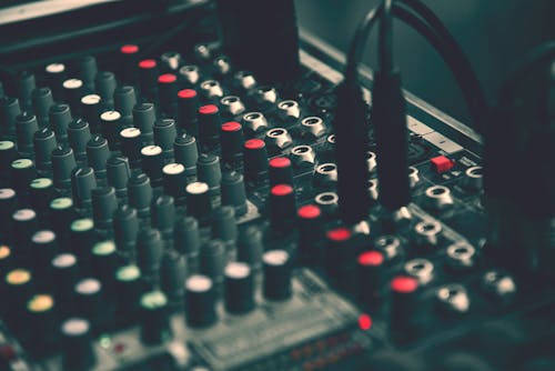 Free Close-Up Shot of an Audio Mixer Stock Photo