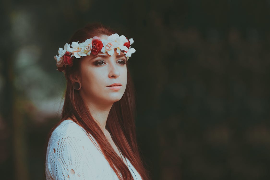 Macro Shot of Woman Standing Outdoors